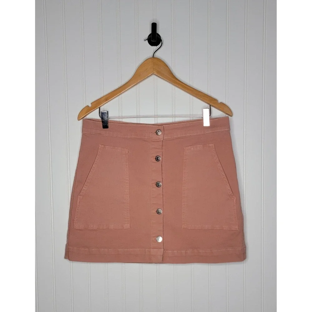 Veronica Beard Button Front Mini Skirt Women's Size 30 Dusty Pink Rose